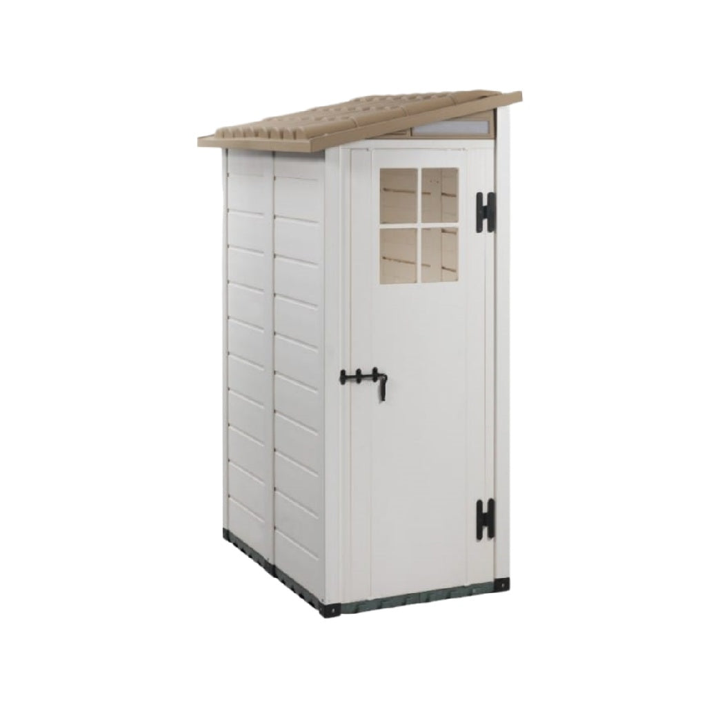 収納用小屋 プラスチック製 - 屋外での物置やガーデンツールの保管に最適 - 120 x 90 x 180