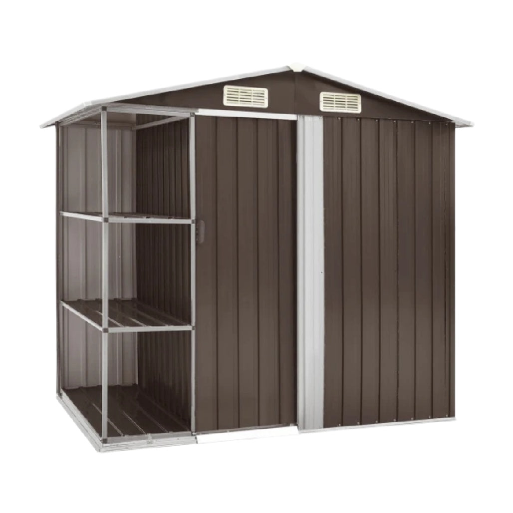 金属製ガーデンストレージシェッド - 野外収納用 - スチール製 - 150 x 90 x 180